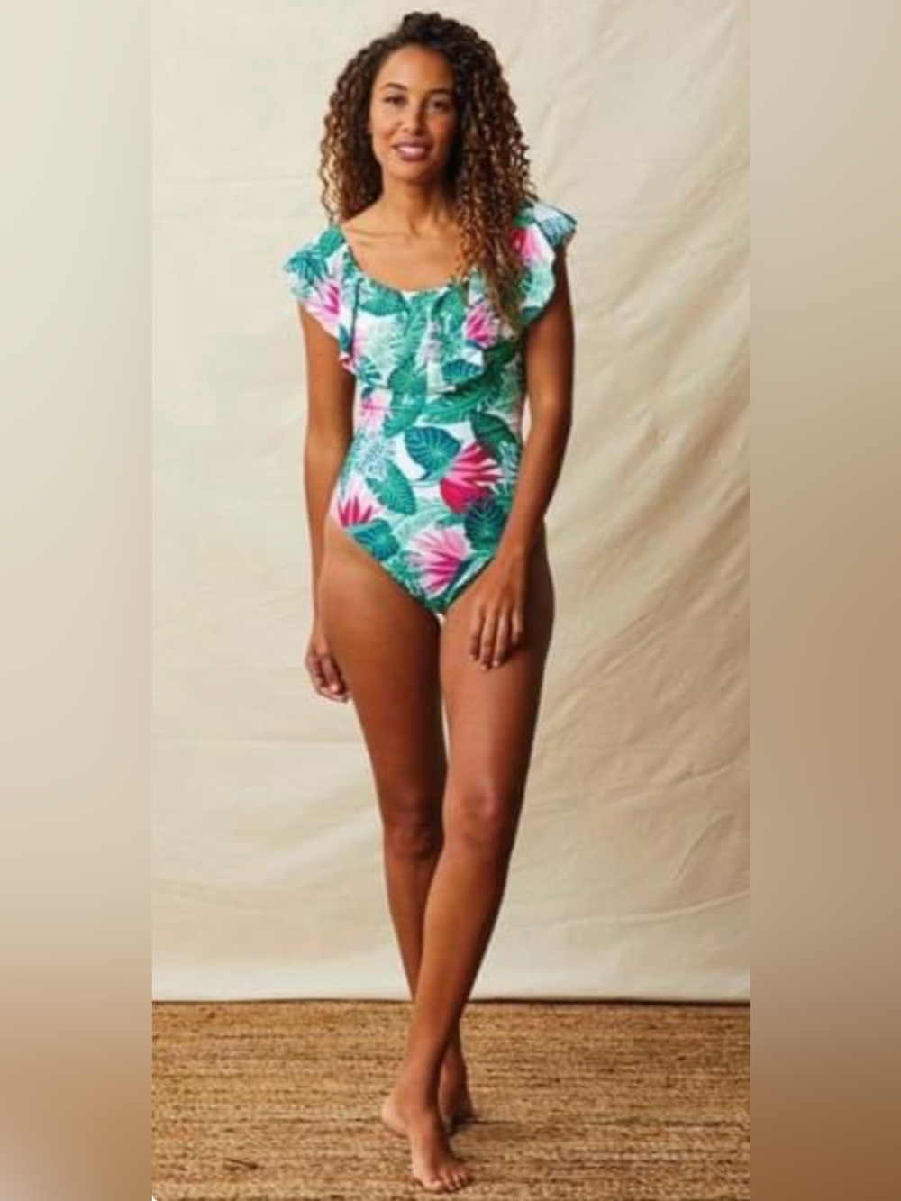 Matilda Jane Palm Tree Paradise Tropical One-Piece Swimsuit size Xl (14-16)